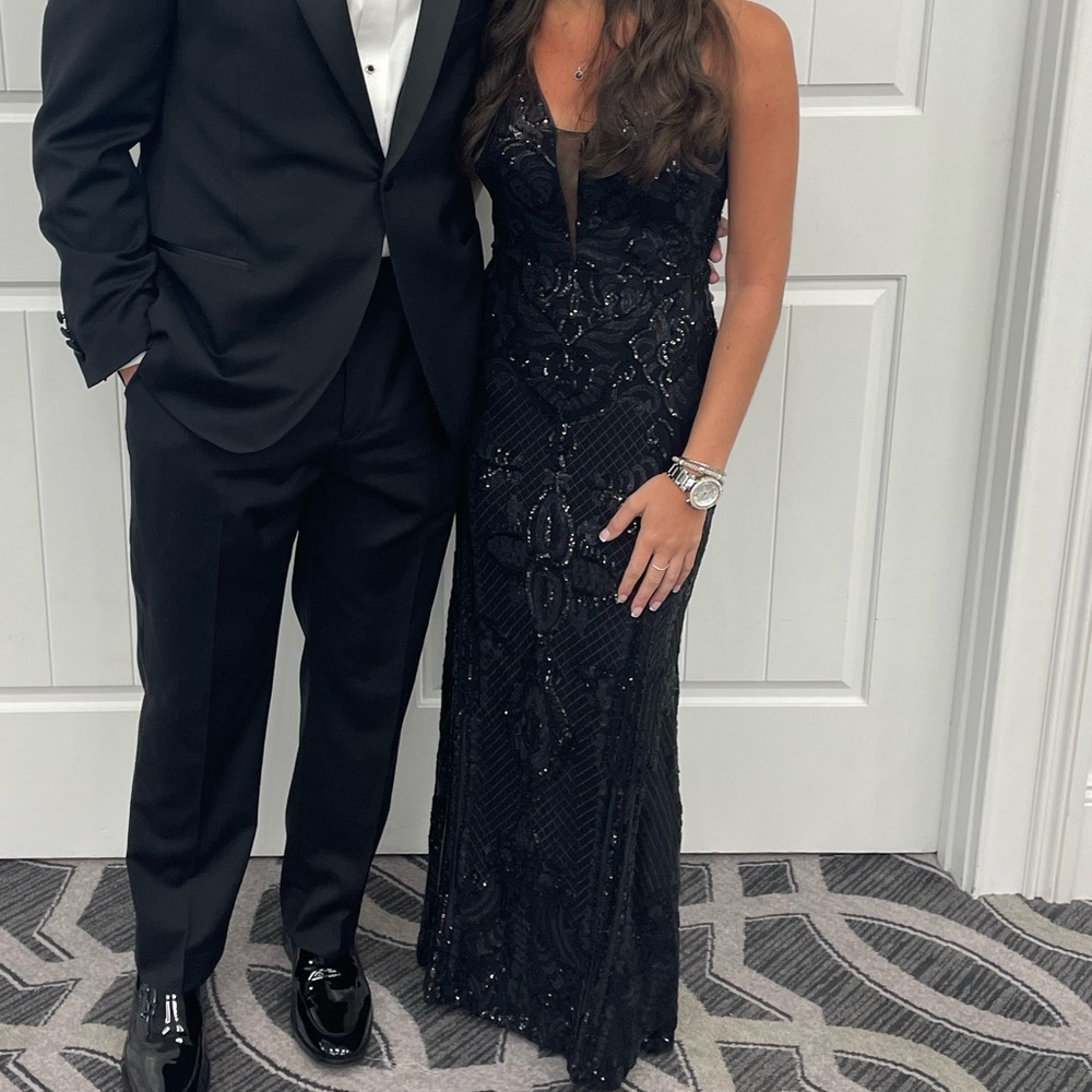 Sequined Long Gown -Aqua (Bloomingdale’s)